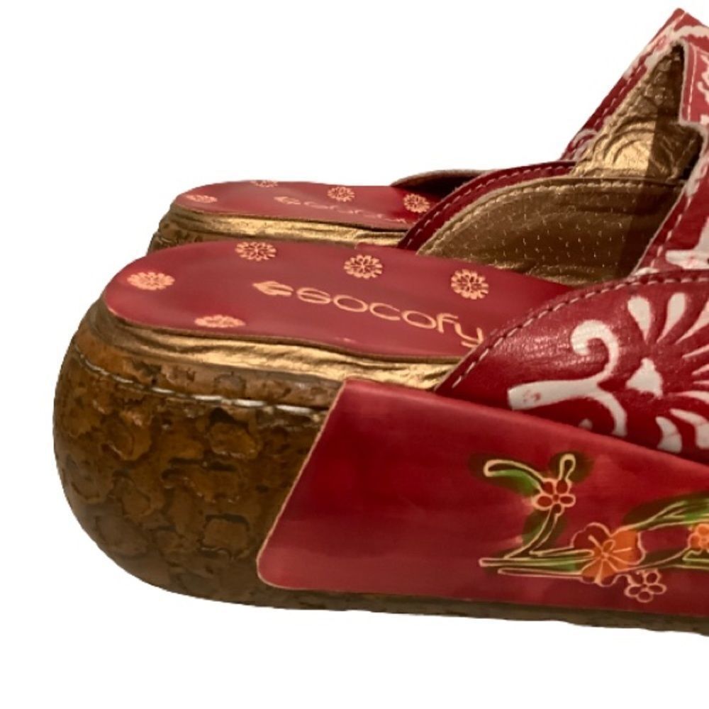 SOCOFY HANDMADE LEATHER BOHO CLOGS, MULES SLIP ON SHOES MULTI COLOURED SZ 40NWOT - Picture 12 of 13